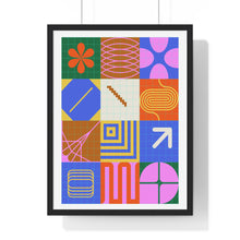 Colorful Geometric Vertical Framed Poster - Modern Art Decor
