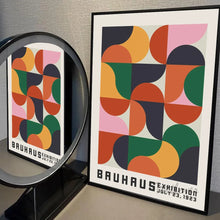Bauhaus Geometric Exhibition Poster Self-adhesive Art Waterproof Paper Sticker Coffee House Bar Room Wall Decor