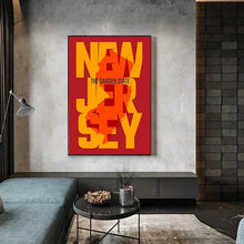 American NEW JERSEY POSTER Poster and Print Canvas Painting Wall Art Pictures Poster Home Decor for Living Room Cuadros