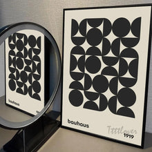 Bauhaus Geometric Exhibition Poster Self-adhesive Art Waterproof Paper Sticker Coffee House Bar Room Wall Decor