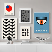 Mid Century Bauhaus Geometric Canvas Prints Poster Retro Abstract Wall Art Painting Pics for Modern Living Room Home Decoration