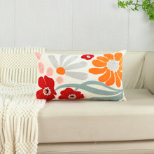 1pc, Flower Embroidery Pillow Cover Without Filler, Modern Canvas Decorative Throw Pillow Case For Living Room, Home Decor