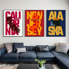 American NEW JERSEY POSTER Poster and Print Canvas Painting Wall Art Pictures Poster Home Decor for Living Room Cuadros