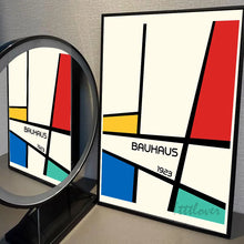 Bauhaus Geometric Exhibition Poster Self-adhesive Art Waterproof Paper Sticker Coffee House Bar Room Wall Decor
