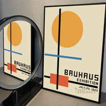 Bauhaus Geometric Exhibition Poster Self-adhesive Art Waterproof Paper Sticker Coffee House Bar Room Wall Decor