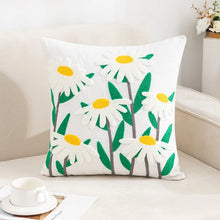 1PC Boho Embroidery Flower Throw Pillow Cover 17.7inx17.7in
