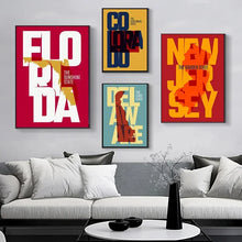 American NEW JERSEY POSTER Poster and Print Canvas Painting Wall Art Pictures Poster Home Decor for Living Room Cuadros