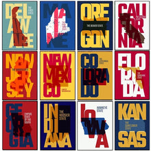 American NEW JERSEY POSTER Poster and Print Canvas Painting Wall Art Pictures Poster Home Decor for Living Room Cuadros